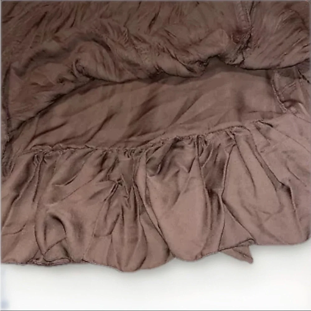 Sunny Leigh Women's Fit & Flare Lined Skirt Size 12 Brown Handkerchief Hem - Picture 2 of 8